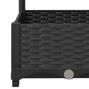 Ζαρντινιέρα Κήπου με Καφασωτό Μαύρο 80 x 80 x 121,5 εκ. από PP