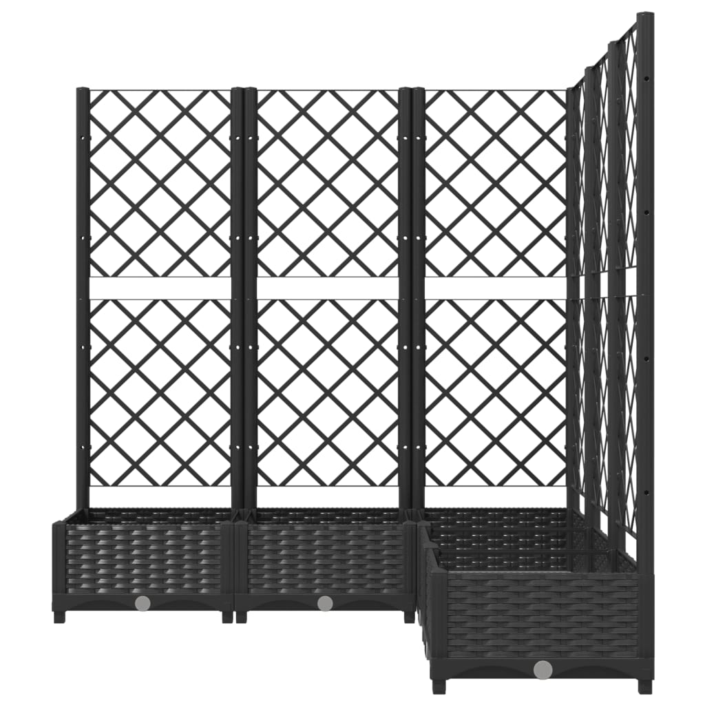 Ζαρντινιέρα Κήπου με Καφασωτό Μαύρο 120x120x121,5 εκ. από PP
