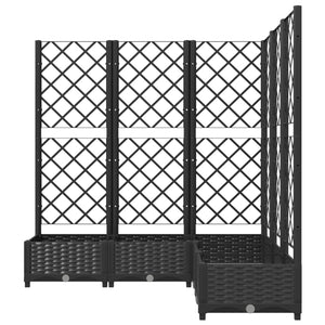 Ζαρντινιέρα Κήπου με Καφασωτό Μαύρο 120x120x121,5 εκ. από PP