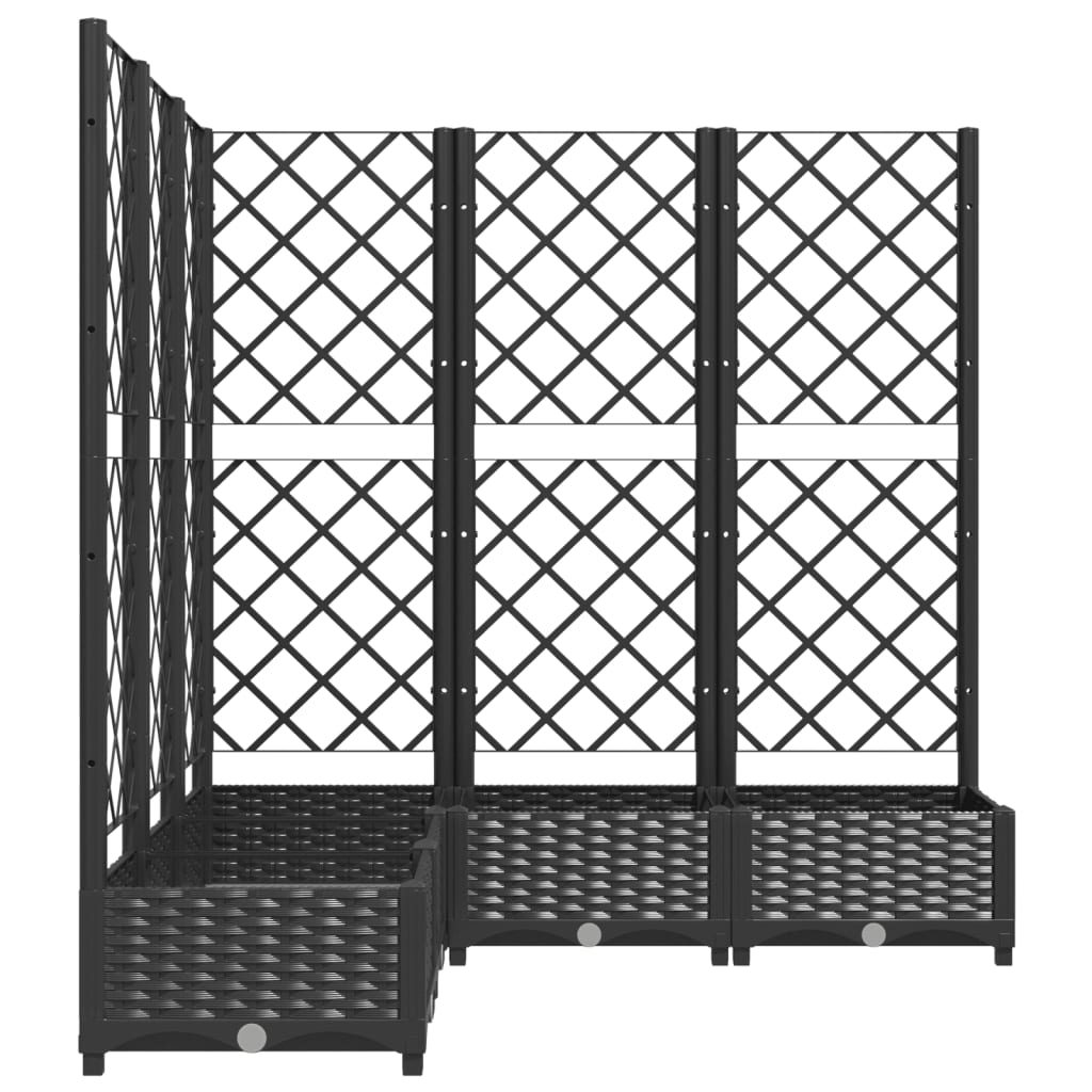 Ζαρντινιέρα Κήπου με Καφασωτό Μαύρο 120x120x121,5 εκ. από PP