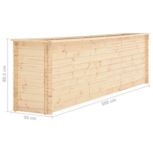 Ζαρντινιέρα Υπερυψωμένη 300x50x80,5εκ /19χιλ  Μασίφ Ξύλο Πεύκου - Pakobazaar
