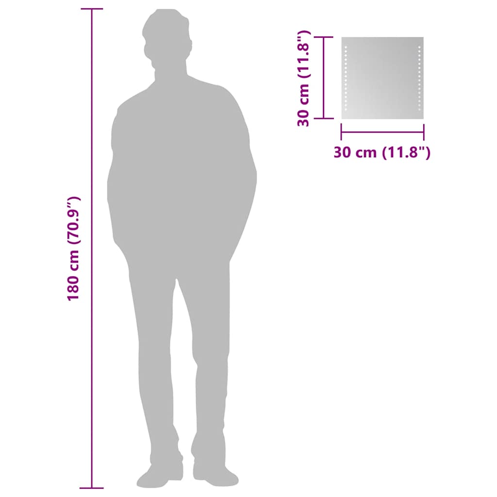 Καθρέφτης Μπάνιου με LED 30x30 εκ. - PAKOBAZAAR