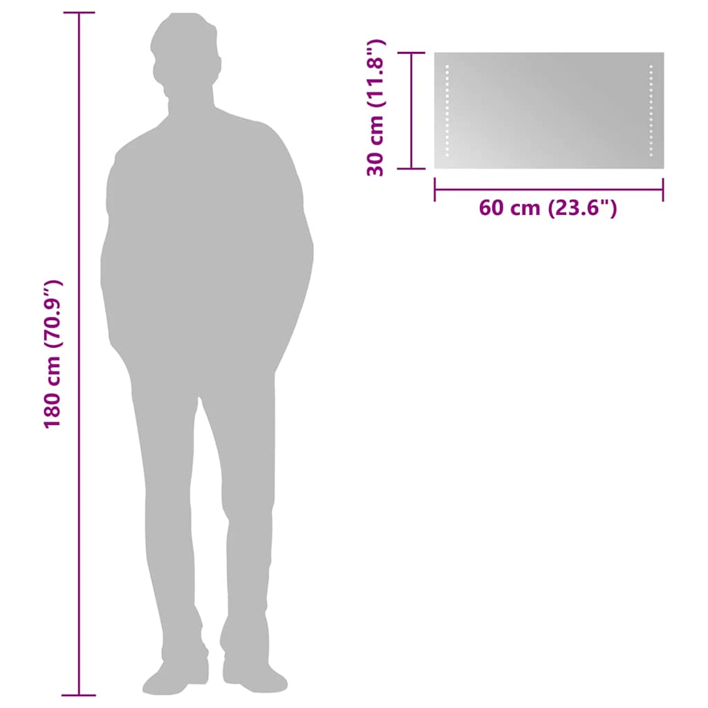 Καθρέφτης Μπάνιου με LED 60 x 30 εκ. - PAKOBAZAAR
