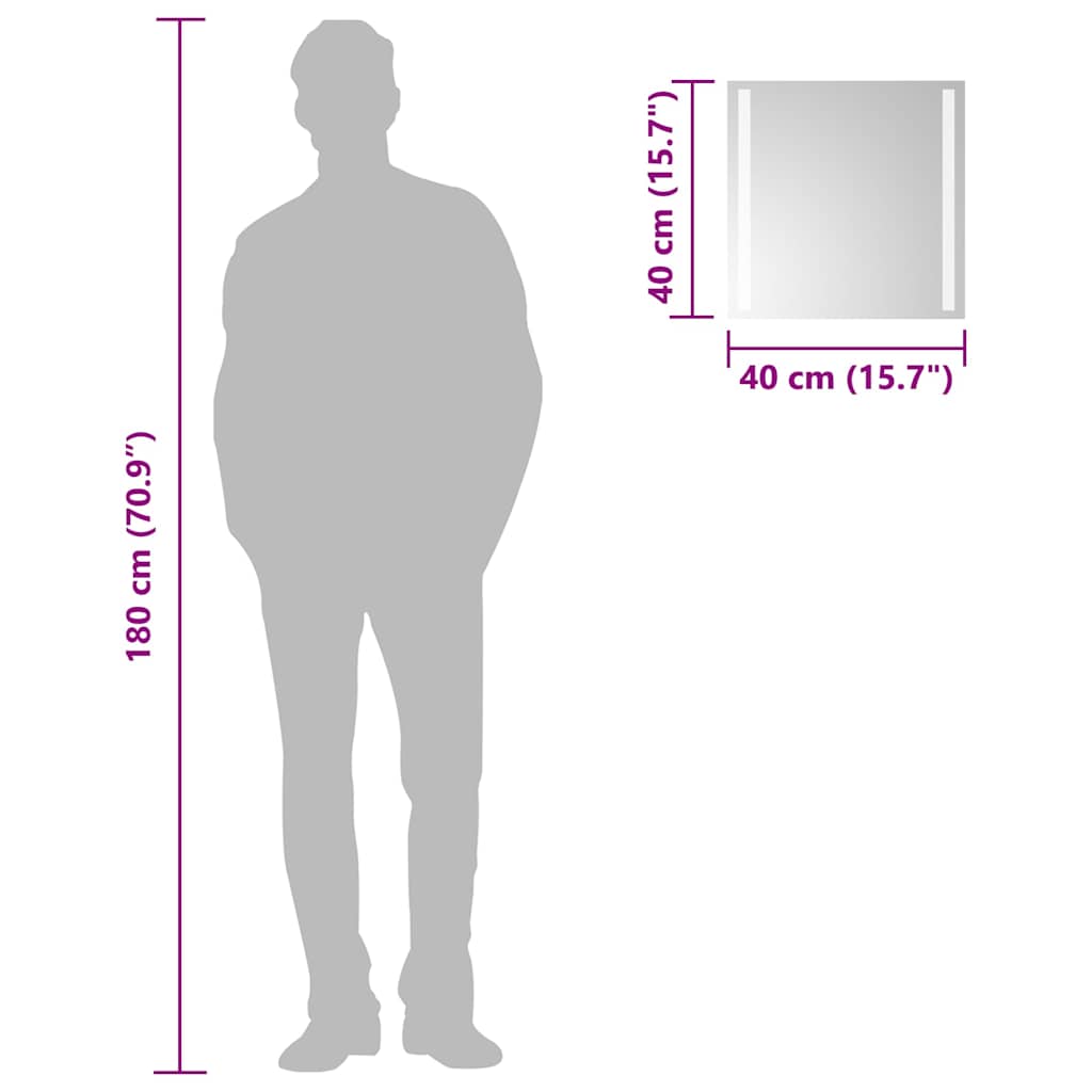 Καθρέφτης Μπάνιου με LED 40x40 εκ. - PAKOBAZAAR