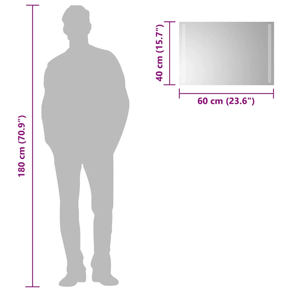 Καθρέφτης Μπάνιου με LED 60x40 εκ. - PAKOBAZAAR