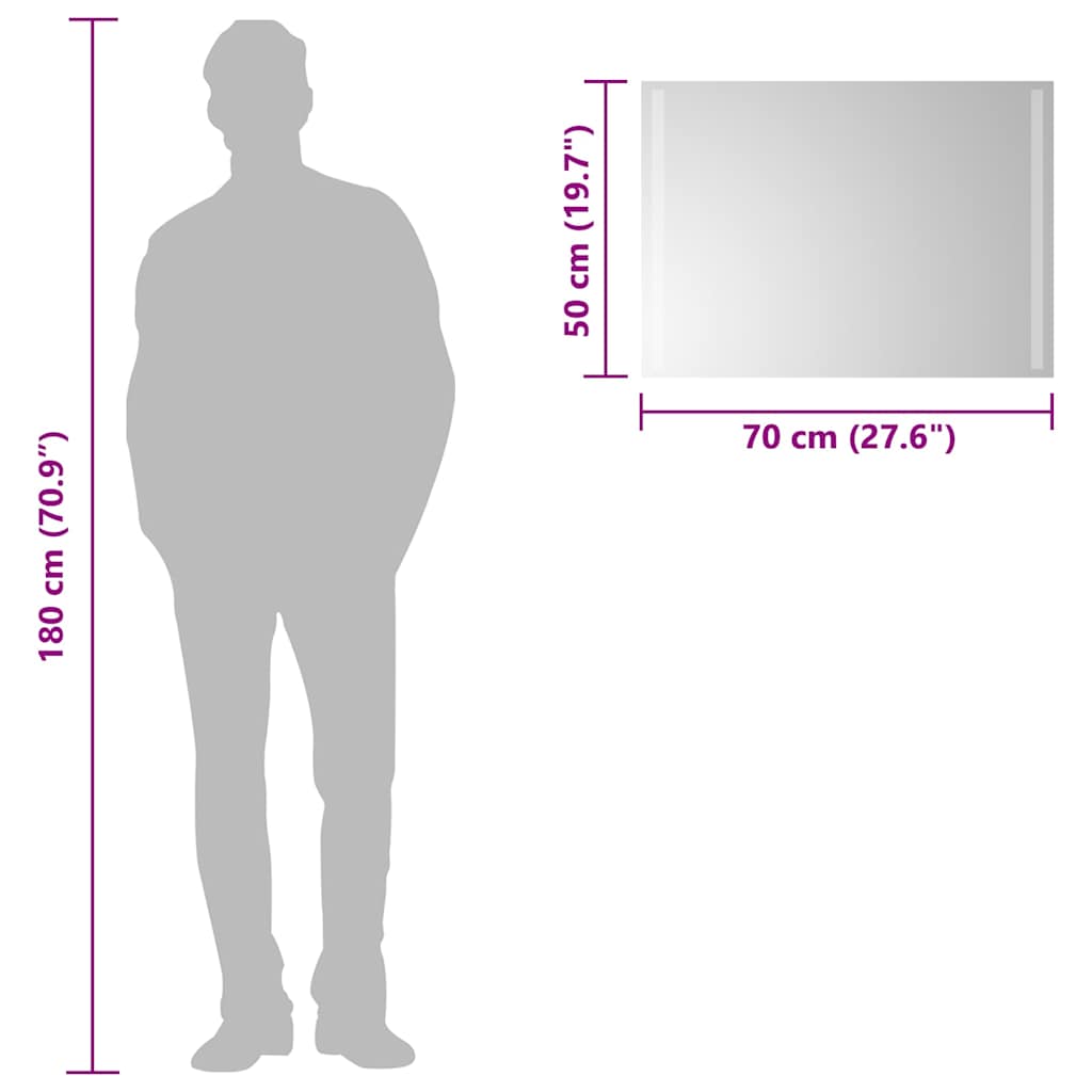 Καθρέφτης Μπάνιου με LED 70x50 εκ. - PAKOBAZAAR