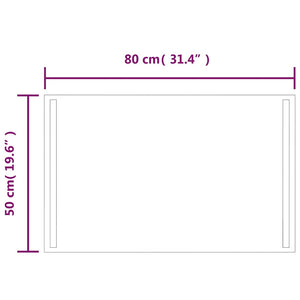 Καθρέφτης Μπάνιου με LED 80x50 εκ. - PAKOBAZAAR