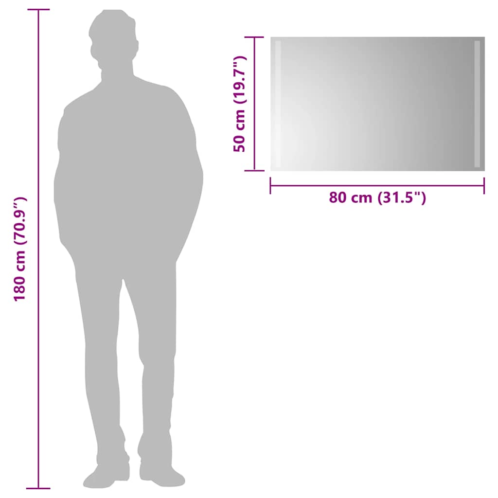 Καθρέφτης Μπάνιου με LED 80x50 εκ. - PAKOBAZAAR