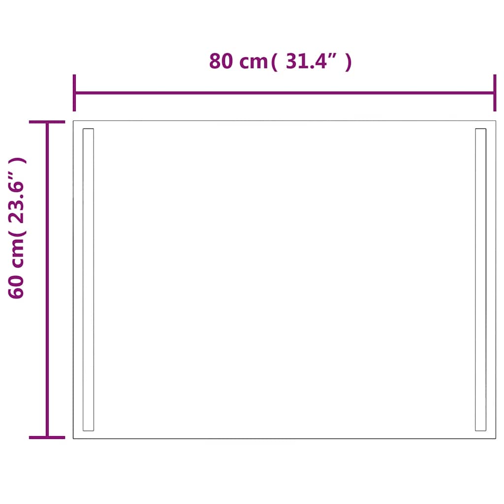 Καθρέφτης Μπάνιου με LED 80x60 εκ. - PAKOBAZAAR
