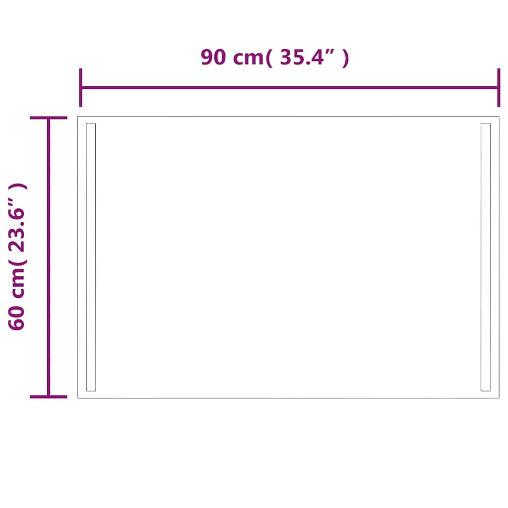 Καθρέφτης Μπάνιου με LED 90x60 εκ. - PAKOBAZAAR