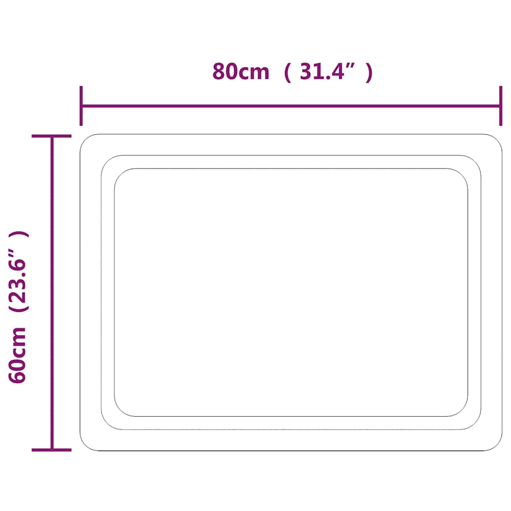 Καθρέφτης Μπάνιου με LED 80x60 εκ. - PAKOBAZAAR