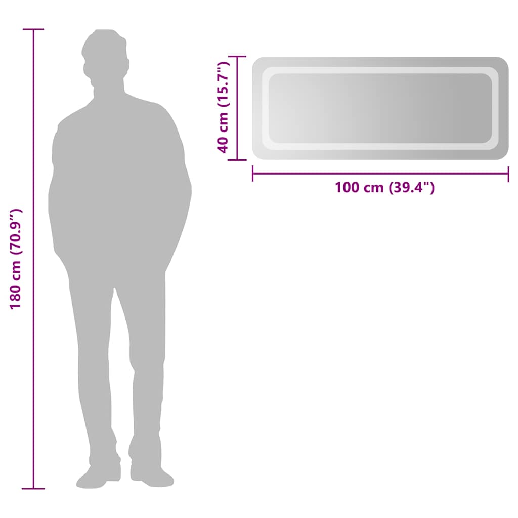 Καθρέφτης Μπάνιου με LED 100x40 εκ. - PAKOBAZAAR