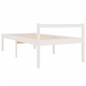 Κρεβάτι Ηλικιωμένων Λευκό 75x190 εκ Μασίφ Πεύκο Small Single
