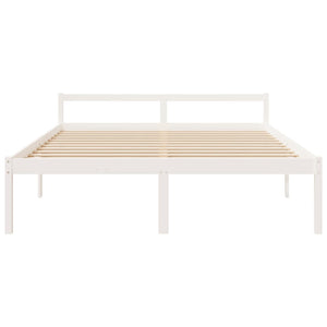 Κρεβάτι Ηλικιωμένων Λευκό 200 x 200 εκ. από Μασίφ Ξύλο Πεύκου