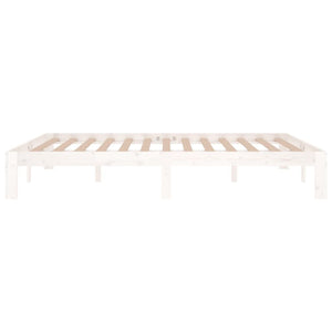 Πλαίσιο Κρεβατιού Λευκό 150 x 200 εκ. Μασίφ Ξύλο King Size