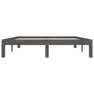 Πλαίσιο Κρεβατιού Γκρι 150 x 200 εκ. Μασίφ Ξύλο King Size