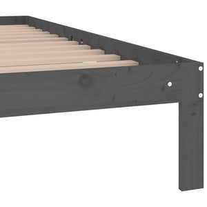 Πλαίσιο Κρεβατιού Γκρι 150 x 200 εκ. Μασίφ Ξύλο King Size