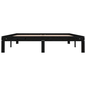 Πλαίσιο Κρεβατιού Μαύρο 150 x 200 εκ. Μασίφ Ξύλο King Size