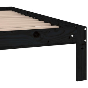 Πλαίσιο Κρεβατιού Μαύρο 150 x 200 εκ. Μασίφ Ξύλο King Size