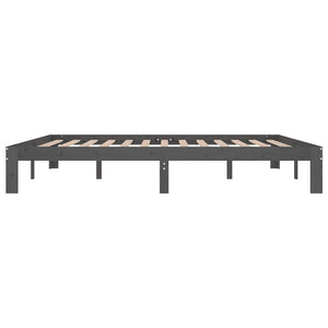Πλαίσιο Κρεβατιού Γκρι 180 x 200 εκ Ξύλο Πεύκου Super King