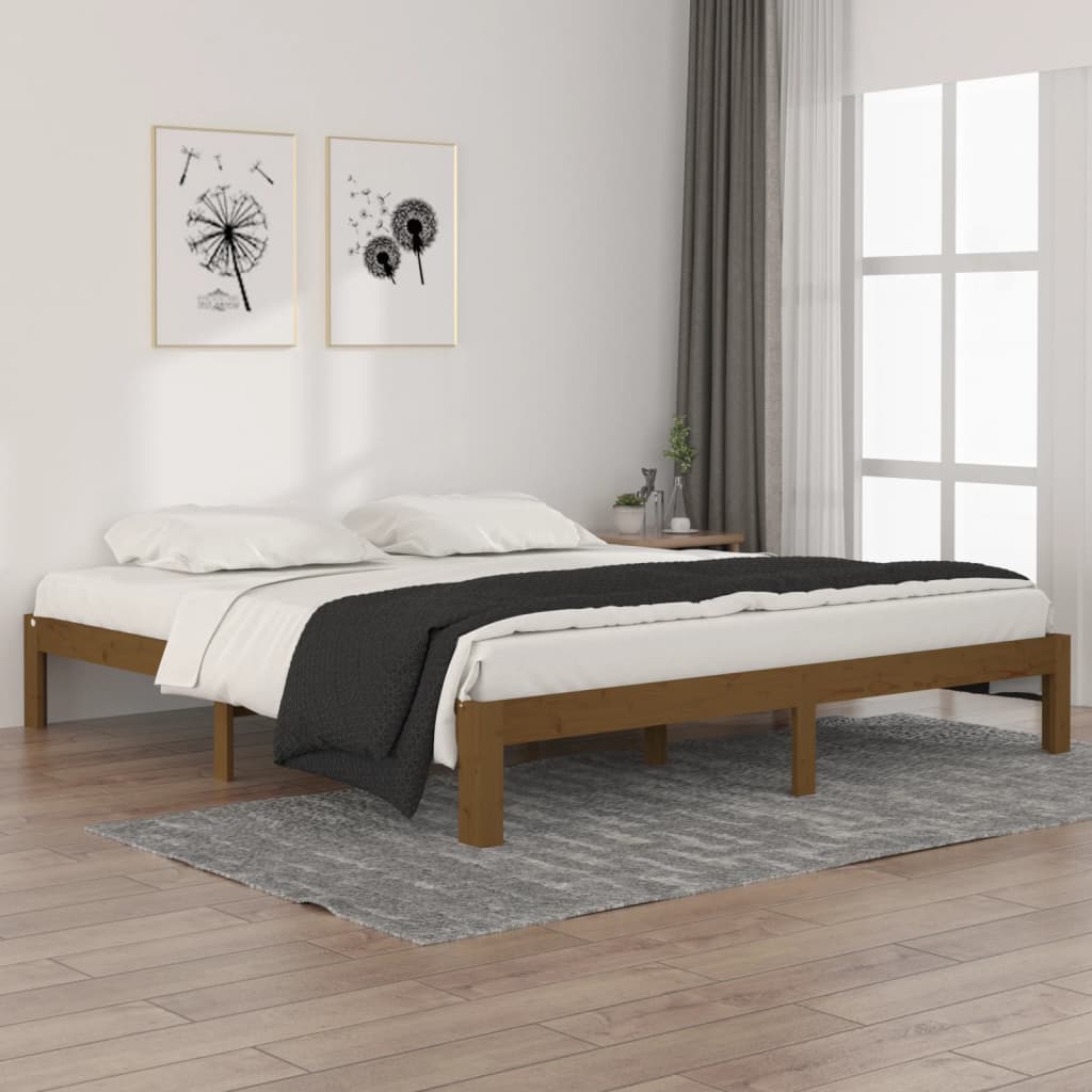 Πλαίσιο Κρεβατιού Μελί 180 x 200 εκ. Μασίφ Ξύλο Super King