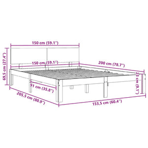 Πλαίσιο Κρεβατιού 150 x 200 εκ. Μασίφ Ξύλο King Size