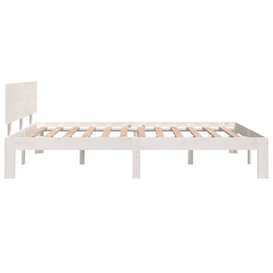 Πλαίσιο Κρεβατιού Λευκό 150 x 200 εκ. Μασίφ Ξύλο King Size