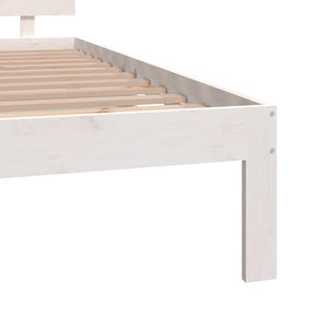 Πλαίσιο Κρεβατιού Λευκό 150 x 200 εκ. Μασίφ Ξύλο King Size
