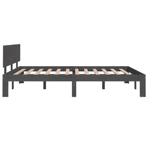 Πλαίσιο Κρεβατιού Γκρι 150 x 200 εκ. Μασίφ Ξύλο King Size
