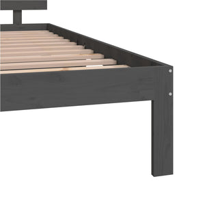 Πλαίσιο Κρεβατιού Γκρι 150 x 200 εκ. Μασίφ Ξύλο King Size