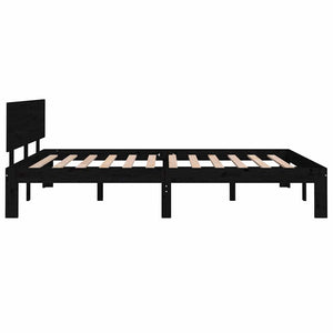 Πλαίσιο Κρεβατιού Μαύρο 150 x 200 εκ. Μασίφ Ξύλο King Size