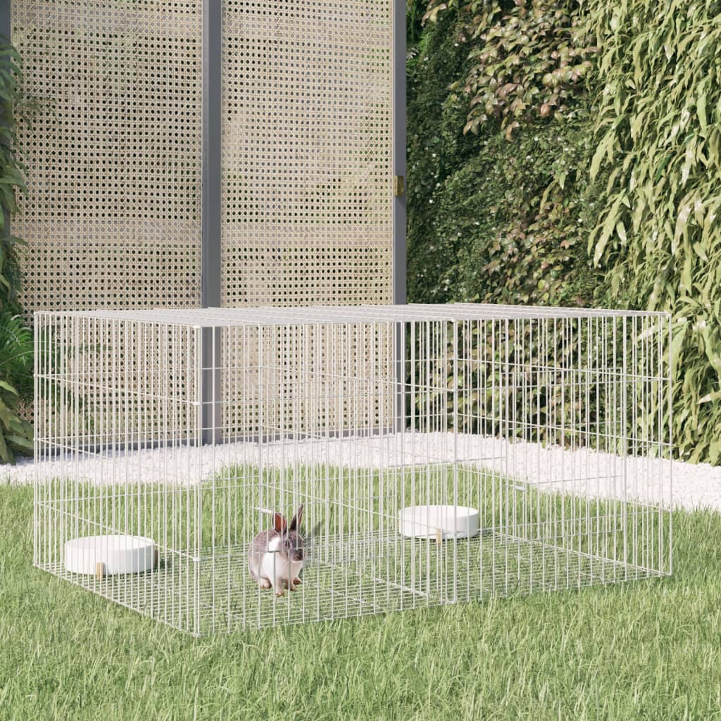 Κλουβί Κουνελιών 2 Πάνελ 110x79x54 εκ. από Γαλβανισμένο Σίδερο - PAKOBAZAAR