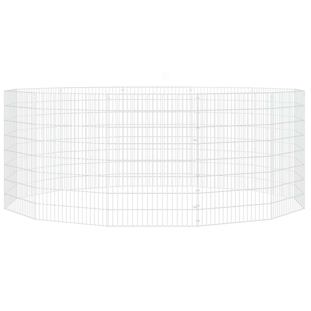 Περίφραξη Ζώων Ελεύθερης Βοσκής 12 Πάνελ 54x80 εκ. Γαλβ. Σίδερο - PAKOBAZAAR