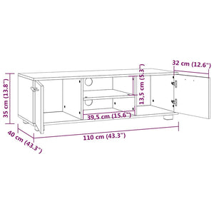 Έπιπλο Τηλεόρασης Γκρι Sonoma 110x40x35εκ. από Επεξεργ. Ξύλο