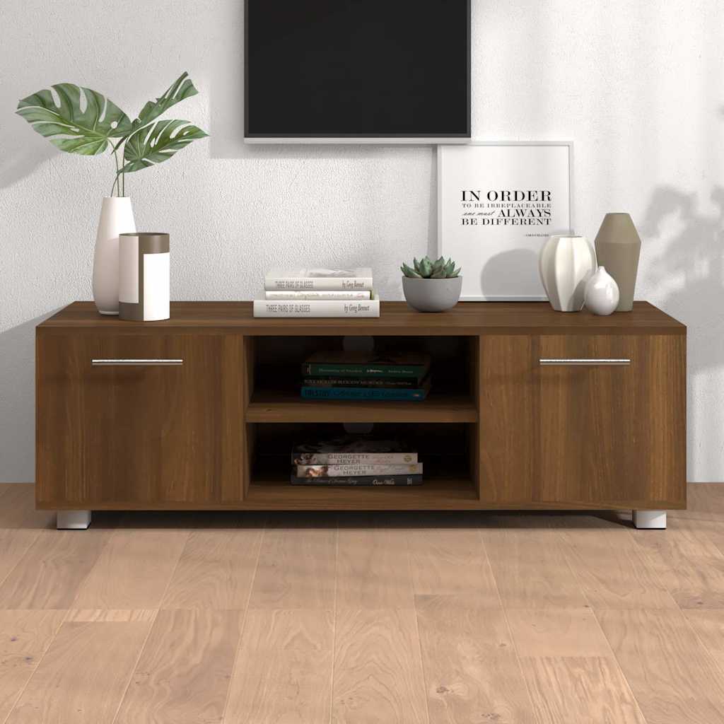 Έπιπλο Τηλεόρασης Καφέ Δρυς 110 x 40 x 35 εκ. από Επεξεργ. Ξύλο