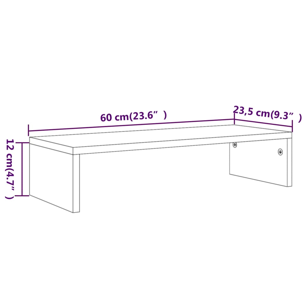Βάση Οθόνης Γκρι Sonoma 60x23,5x12 εκ. από Επεξεργασμένο Ξύλο