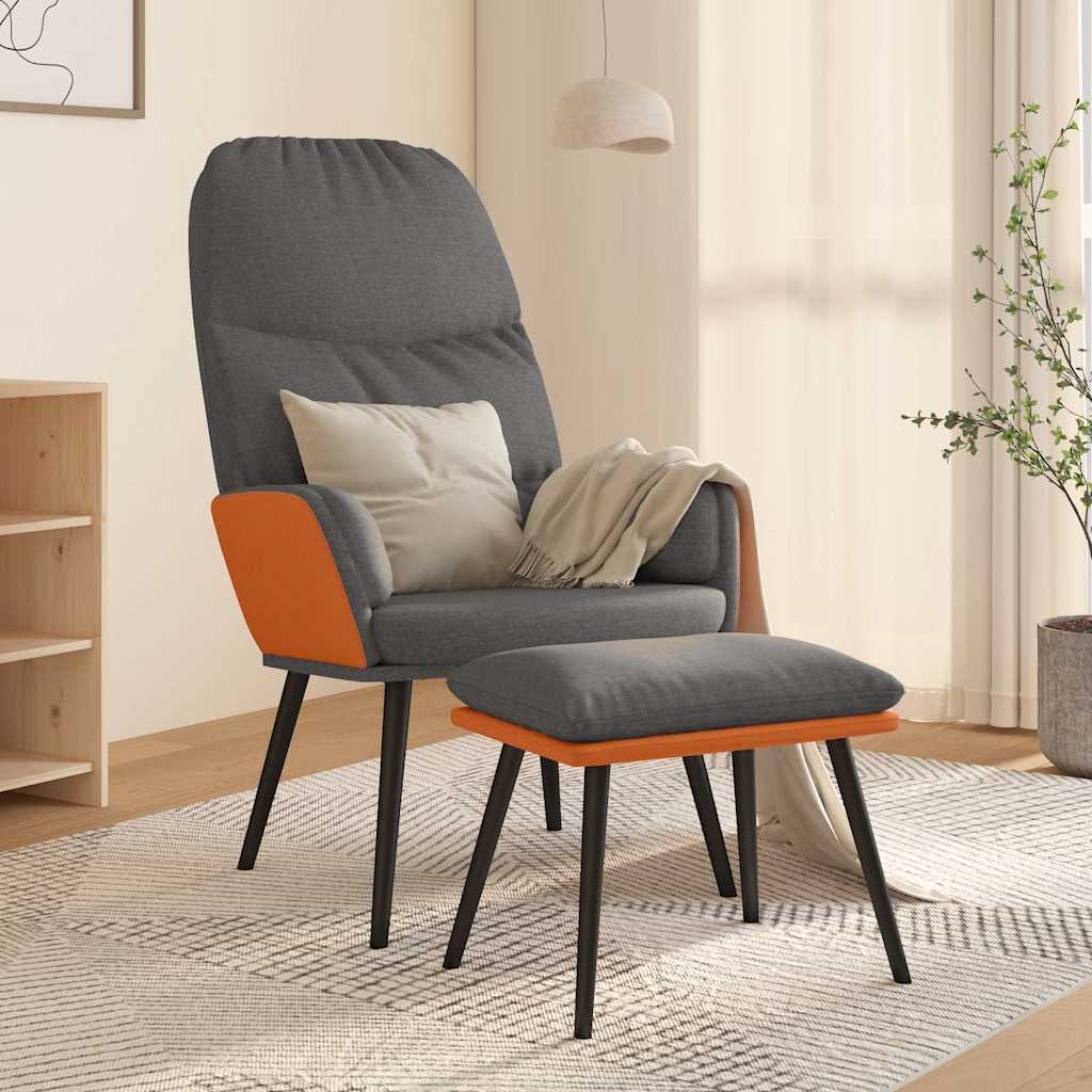 Πολυθρόνα Relax Ανοιχτό Γκρι Υφασμάτινη με Σκαμπό