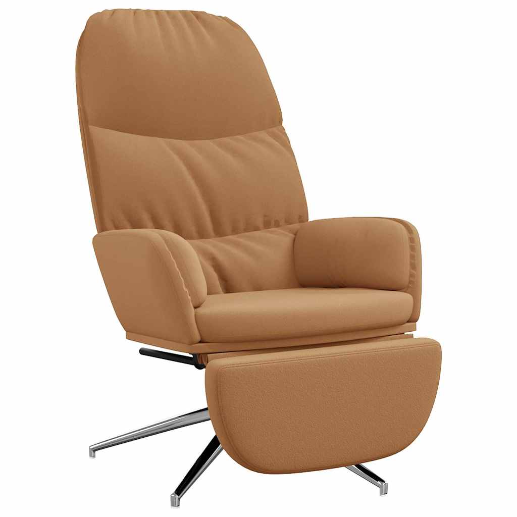 Πολυθρόνα Relax με Υποπόδιο Taupe από Συνθετικό Καστόρι - Pakobazaar
