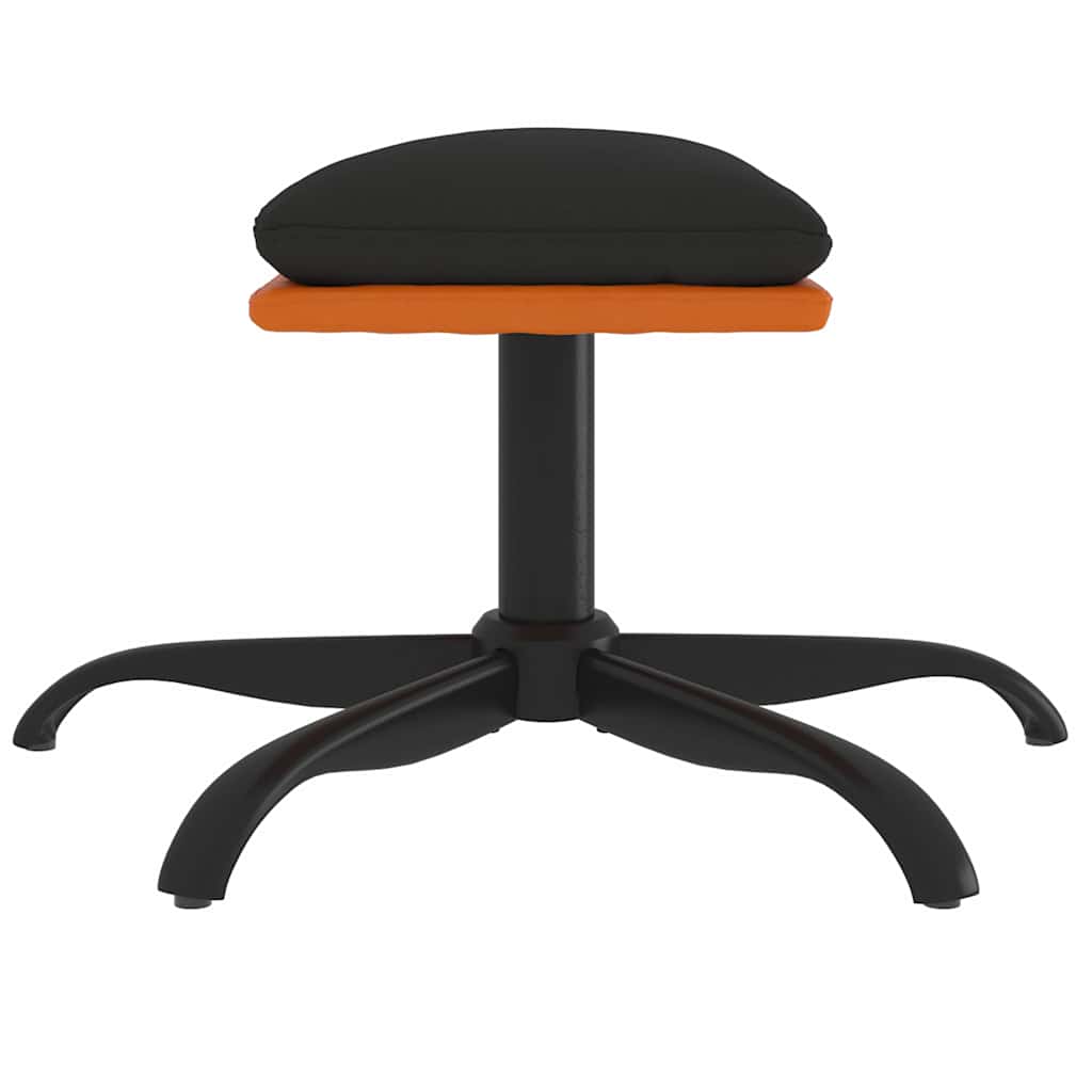 Πολυθρόνα Relax Μαύρη Υφασμάτινη με Σκαμπό - Pakobazaar