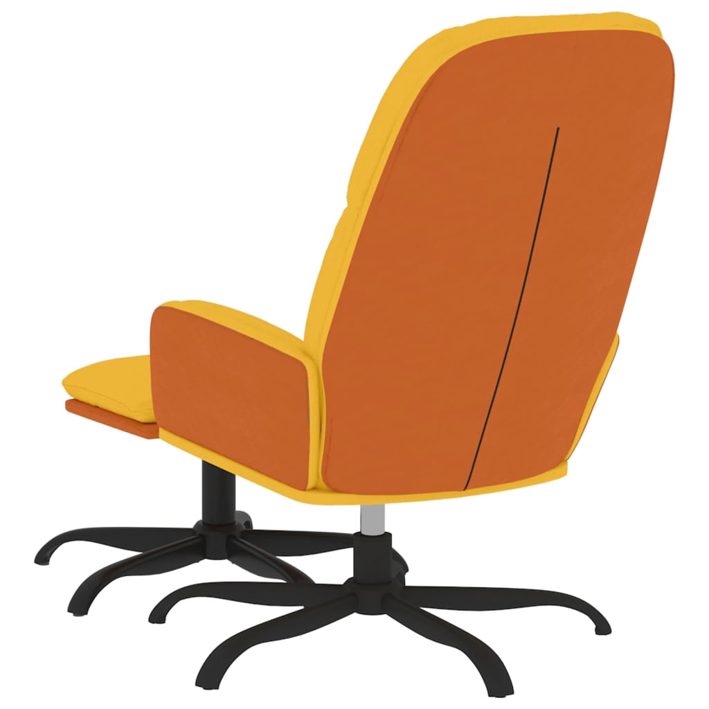 Πολυθρόνα Relax Κίτρινη Μουσταρδί Υφασμάτινη με Σκαμπό