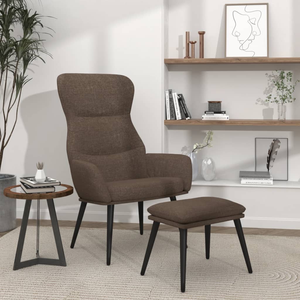 Πολυθρόνα Relax Taupe Υφασμάτινη με Σκαμπό