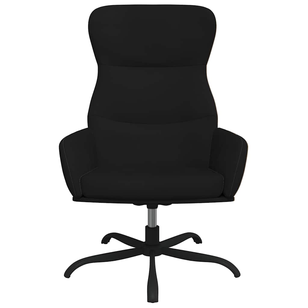 Πολυθρόνα Relax Μαύρο από Ύφασμα Μικροϊνών με Υποπόδιο - Pakobazaar