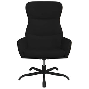 Πολυθρόνα Relax Μαύρο από Ύφασμα Μικροϊνών με Υποπόδιο - Pakobazaar