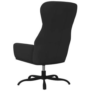 Πολυθρόνα Relax Μαύρο από Ύφασμα Μικροϊνών με Υποπόδιο - Pakobazaar