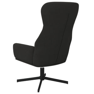 Πολυθρόνα Relax Μαύρη Βελούδινη με Σκαμπό