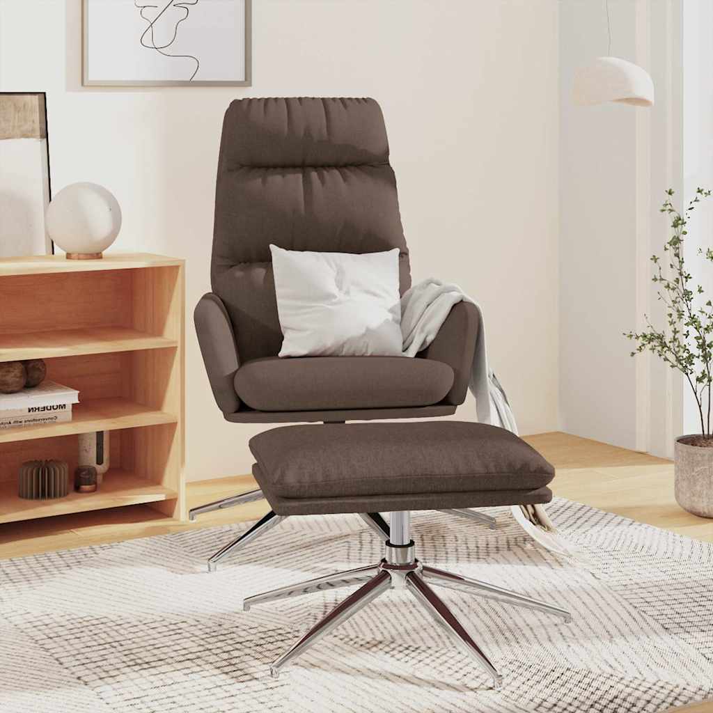 Πολυθρόνα Relax Taupe Υφασμάτινη με Σκαμπό