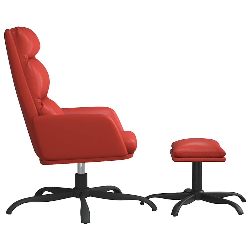 Πολυθρόνα Relax με Υποπόδιο Μπορντό από Συνθετικό Δέρμα - Pakobazaar