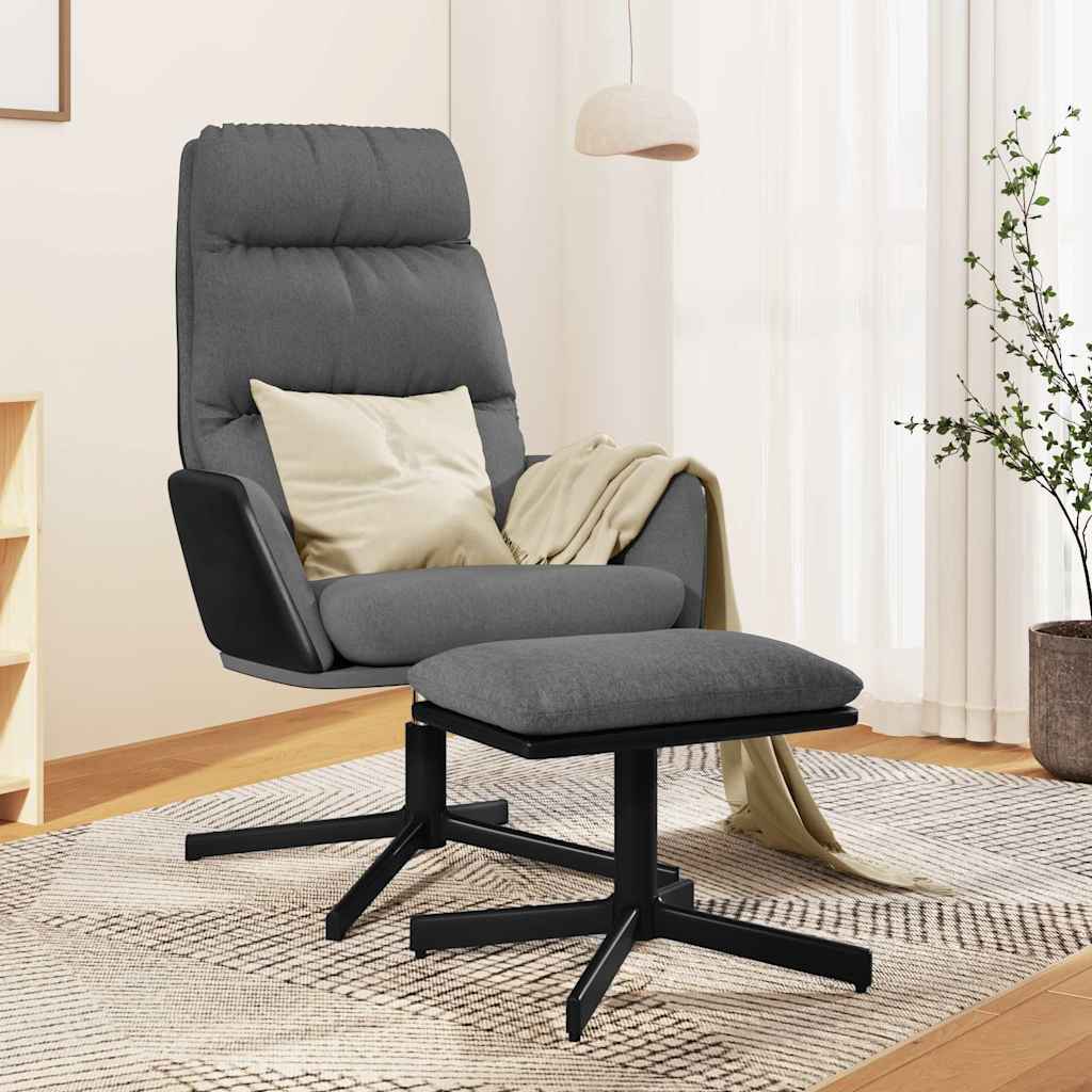Πολυθρόνα Relax Ανοιχτό Γκρι Υφασμάτινη με Σκαμπό