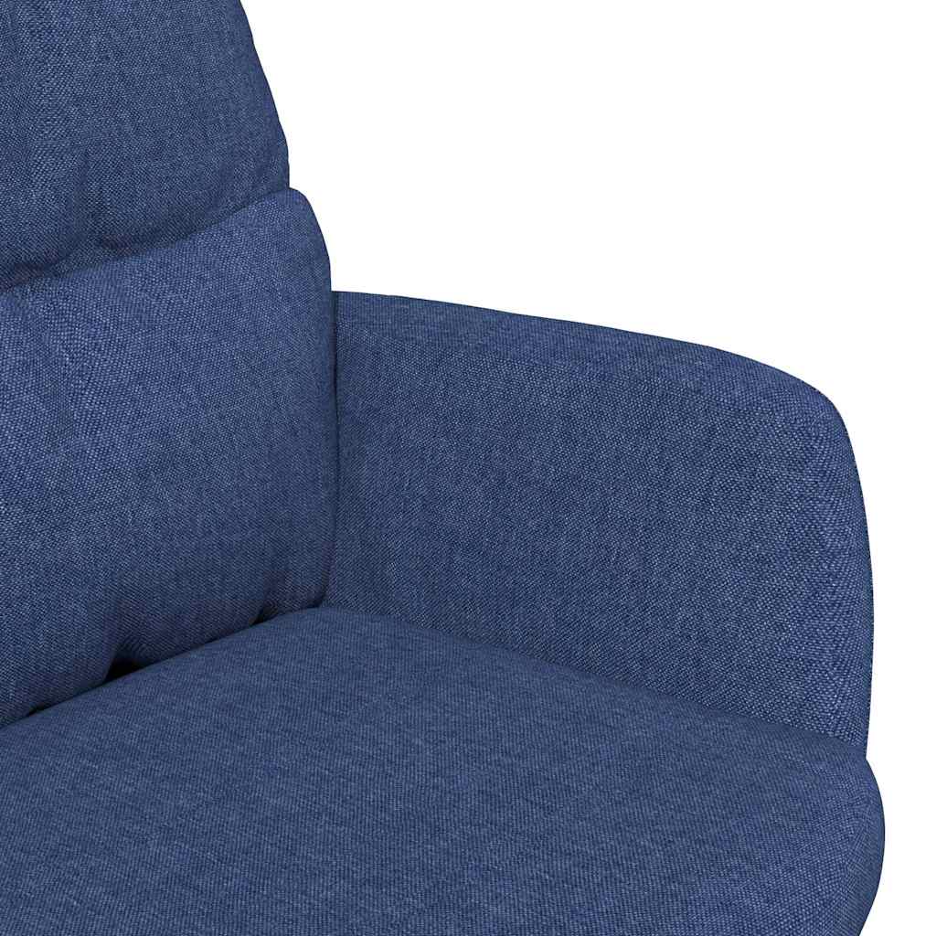 Πολυθρόνα Relax Μπλε Υφασμάτινη με Σκαμπό