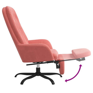 Πολυθρόνα Relax με Υποπόδιο Ροζ Βελούδινη